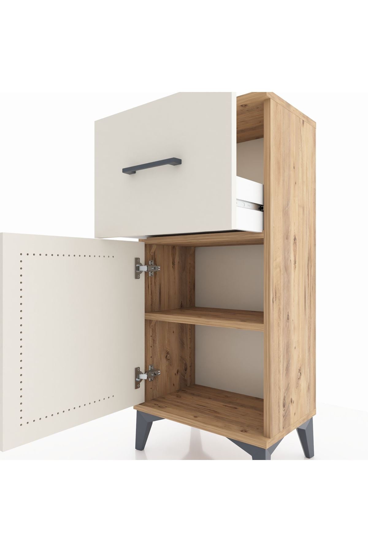 Arges Komodin Tek Raflı Tek Çekmeceli Tek Kapaklı 44x30x96 - S09M037V7A