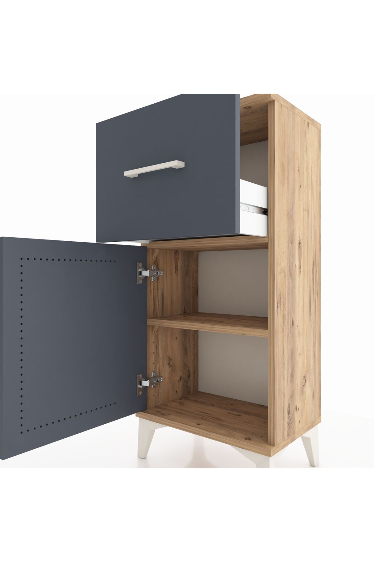 Arges Komodin Tek Raflı Tek Çekmeceli Tek Kapaklı 44x30x96 - S09M037V8A