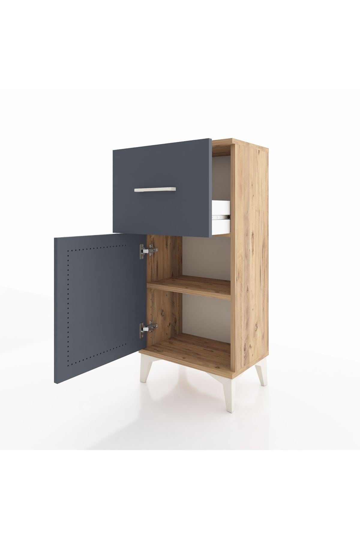 Arges Komodin Tek Raflı Tek Çekmeceli Tek Kapaklı 44x30x96 - S09M037V8A