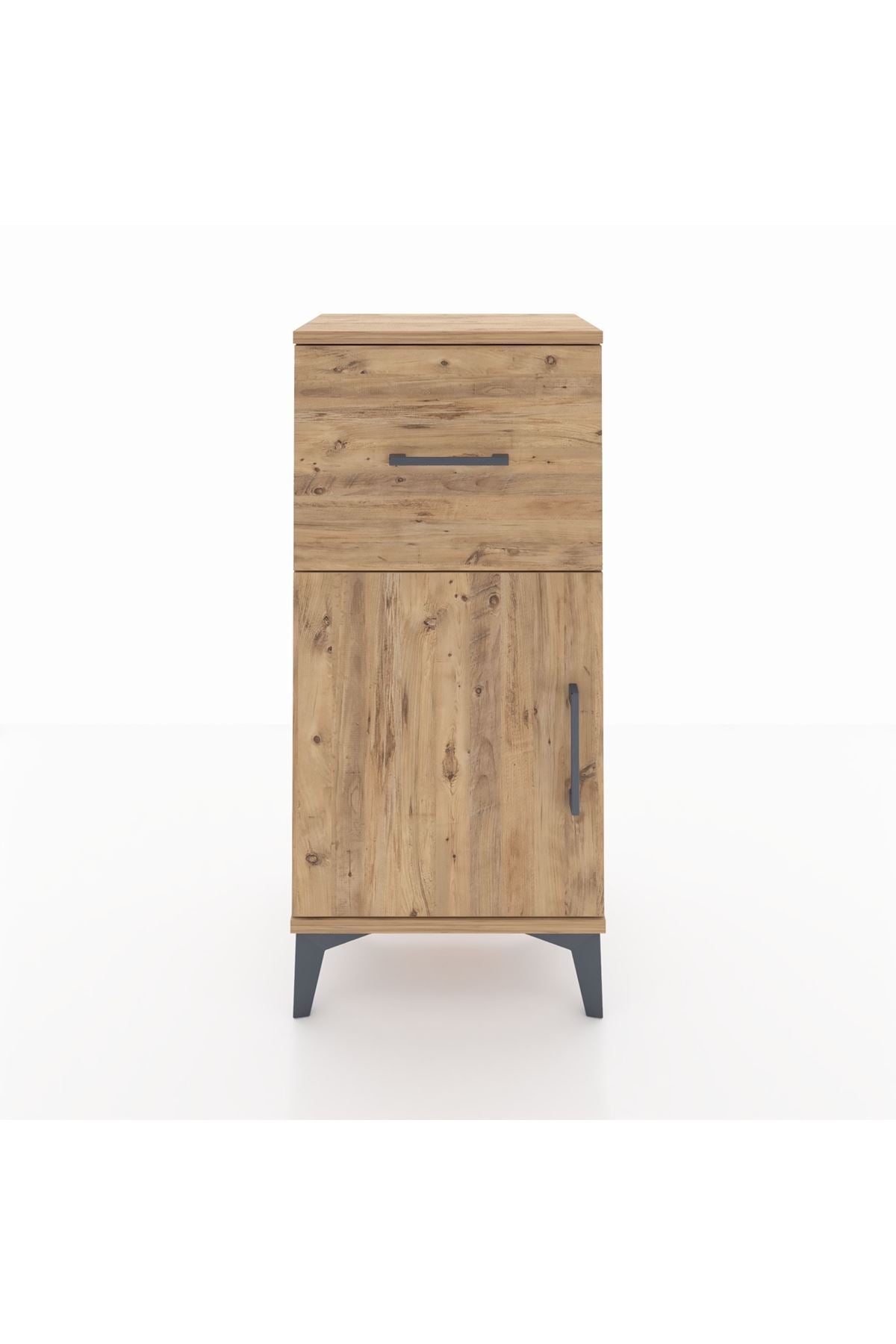 Arges Komodin Tek Raflı Tek Çekmeceli Tek Kapaklı 44x30x96 - S09M037V9A