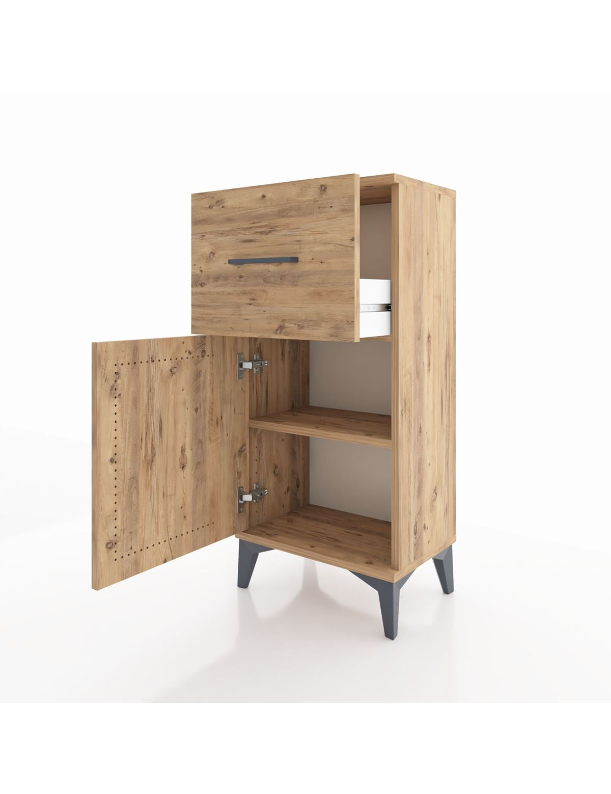 Arges Komodin Tek Raflı Tek Çekmeceli Tek Kapaklı 44x30x96 - S09M037V9A