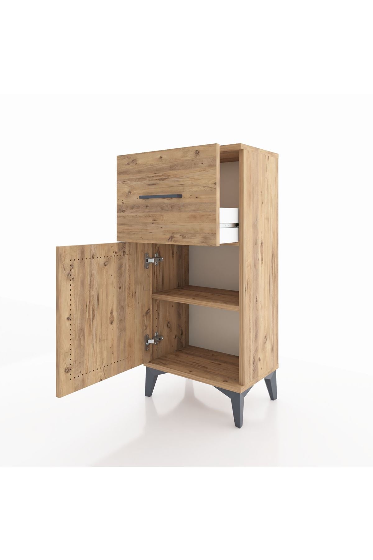 Arges Komodin Tek Raflı Tek Çekmeceli Tek Kapaklı 44x30x96 - S09M037V9A