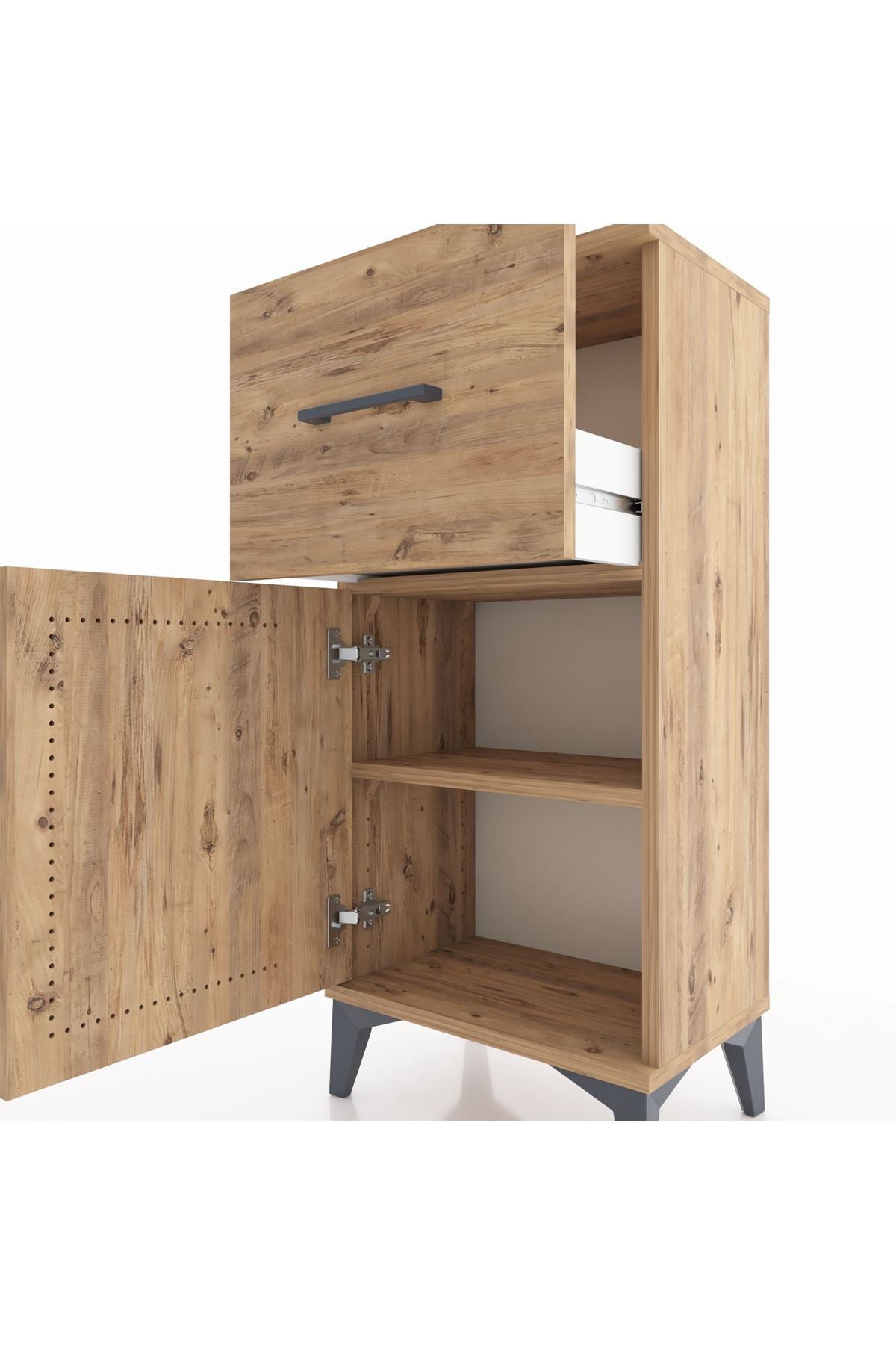 Arges Komodin Tek Raflı Tek Çekmeceli Tek Kapaklı 44x30x96 - S09M037V9A