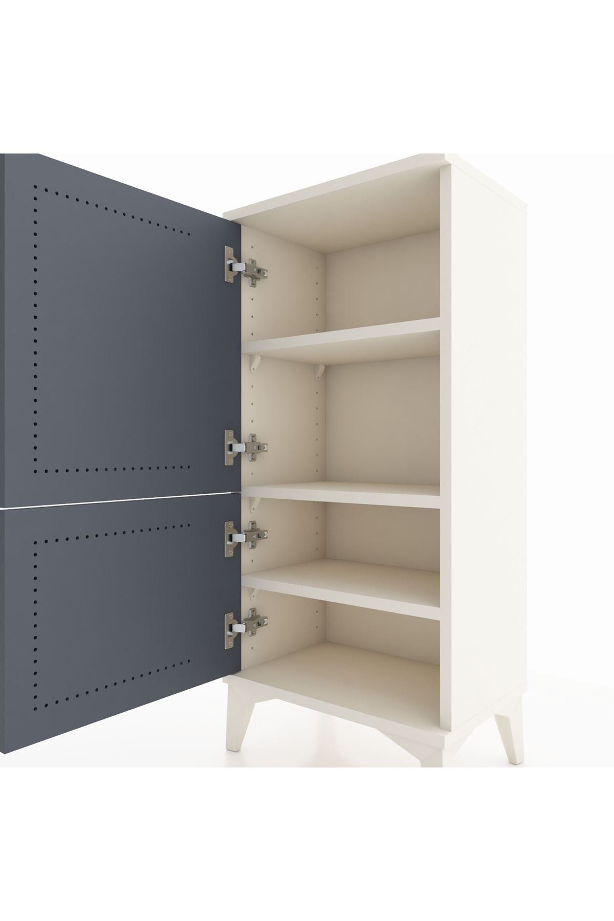 Arges Komodin 3 Raflı 2 Kapaklı 44x30x96 - S09M039V2A