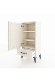 Arges Komodin 3 Raflı Tek Çekmeceli Tek Kapaklı 44x30x96 - S09M041V1A