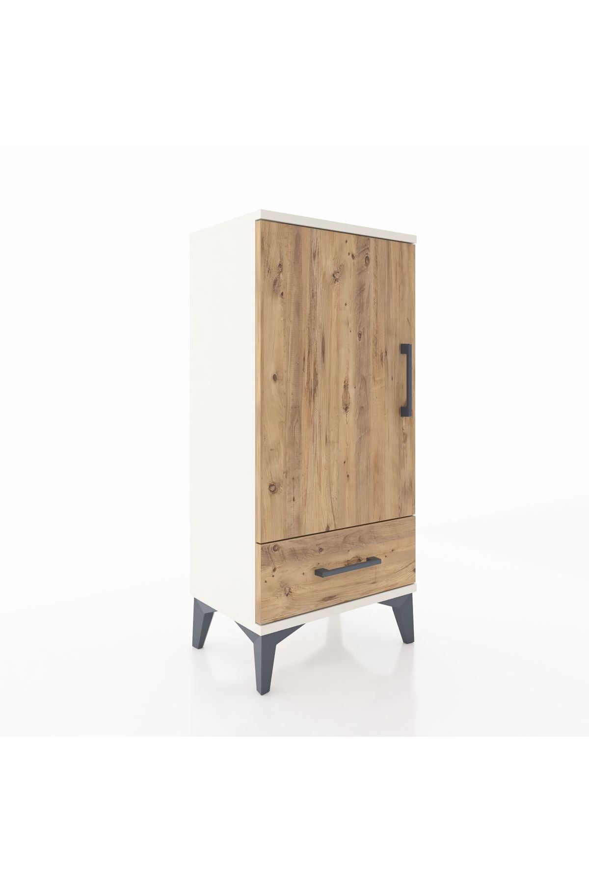 Arges Komodin 3 Raflı Tek Çekmeceli Tek Kapaklı 44x30x96 - S09M041V3A