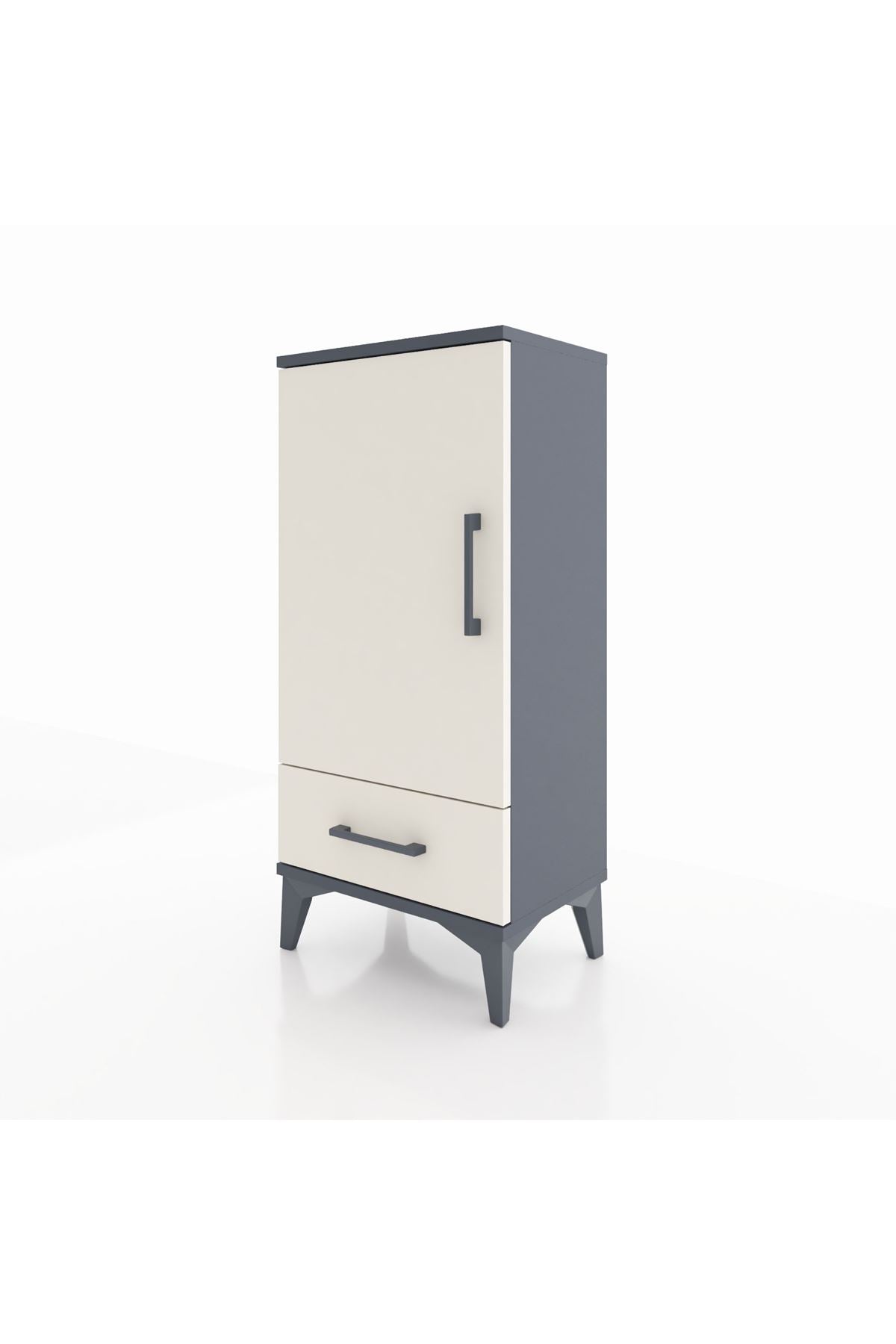 Arges Komodin 3 Raflı Tek Çekmeceli Tek Kapaklı 44x30x96 - S09M041V4A