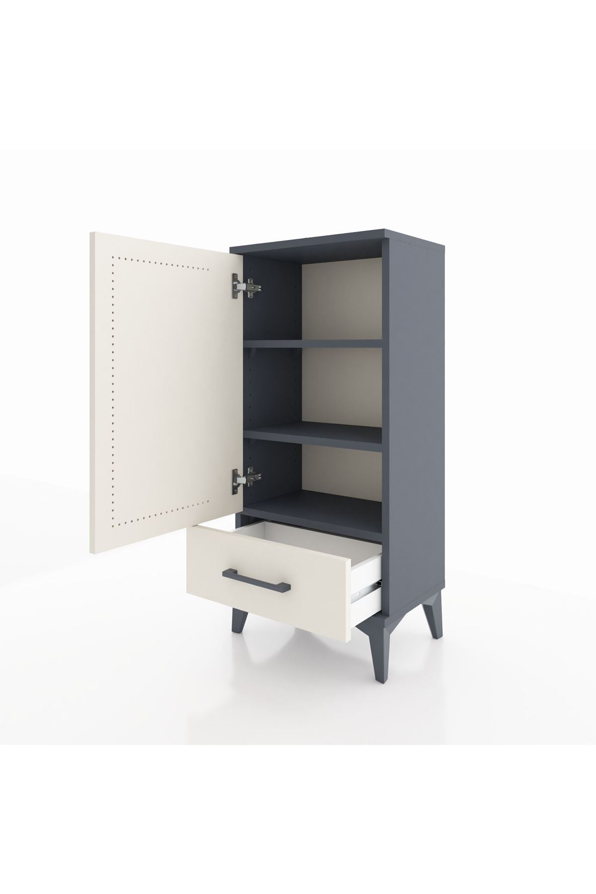 Arges Komodin 3 Raflı Tek Çekmeceli Tek Kapaklı 44x30x96 - S09M041V4A