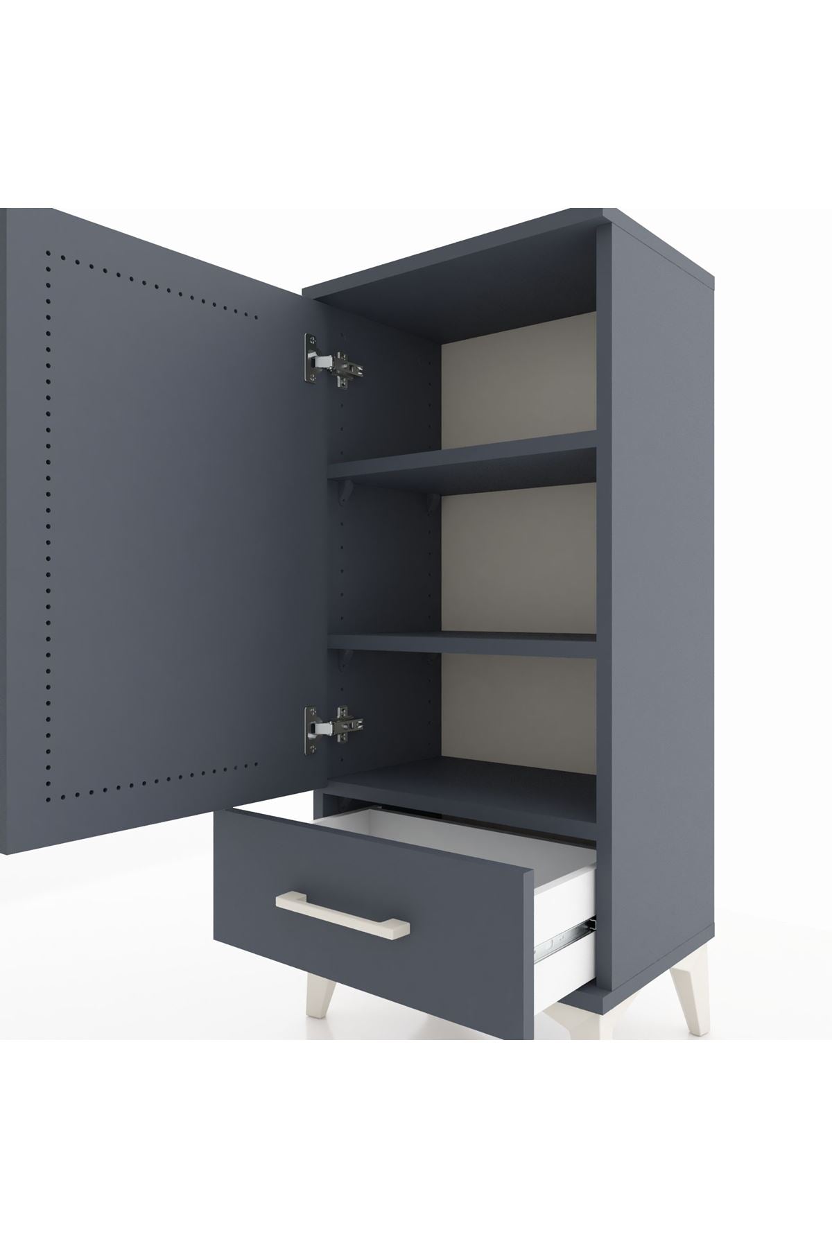 Arges Komodin 3 Raflı Tek Çekmeceli Tek Kapaklı 44x30x96 - S09M041V5A