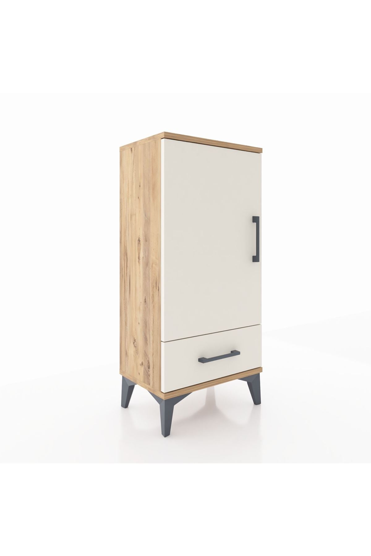 Arges Komodin 3 Raflı Tek Çekmeceli Tek Kapaklı 44x30x96 - S09M041V7A