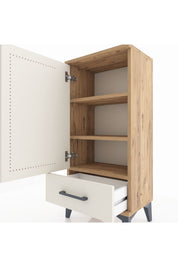 Arges Komodin 3 Raflı Tek Çekmeceli Tek Kapaklı 44x30x96 - S09M041V7A