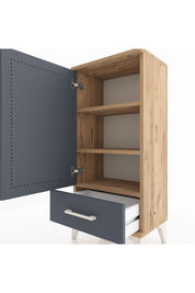 Arges Komodin 3 Raflı Tek Çekmeceli Tek Kapaklı 44x30x96 - S09M041V8A