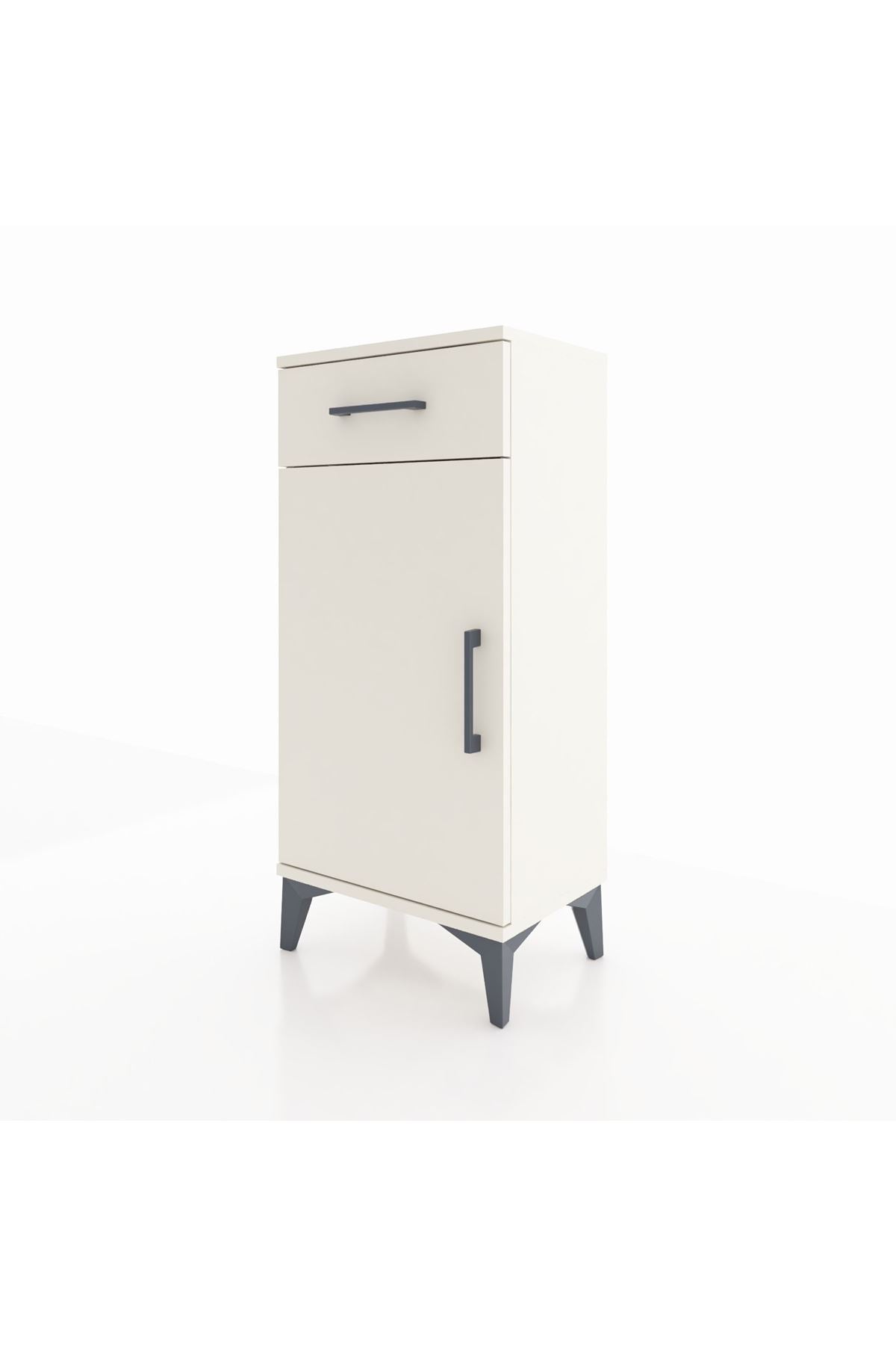 Arges Komodin 2 Raflı Tek Çekmeceli Tek Kapaklı 44x30x96 - S09M042V1A