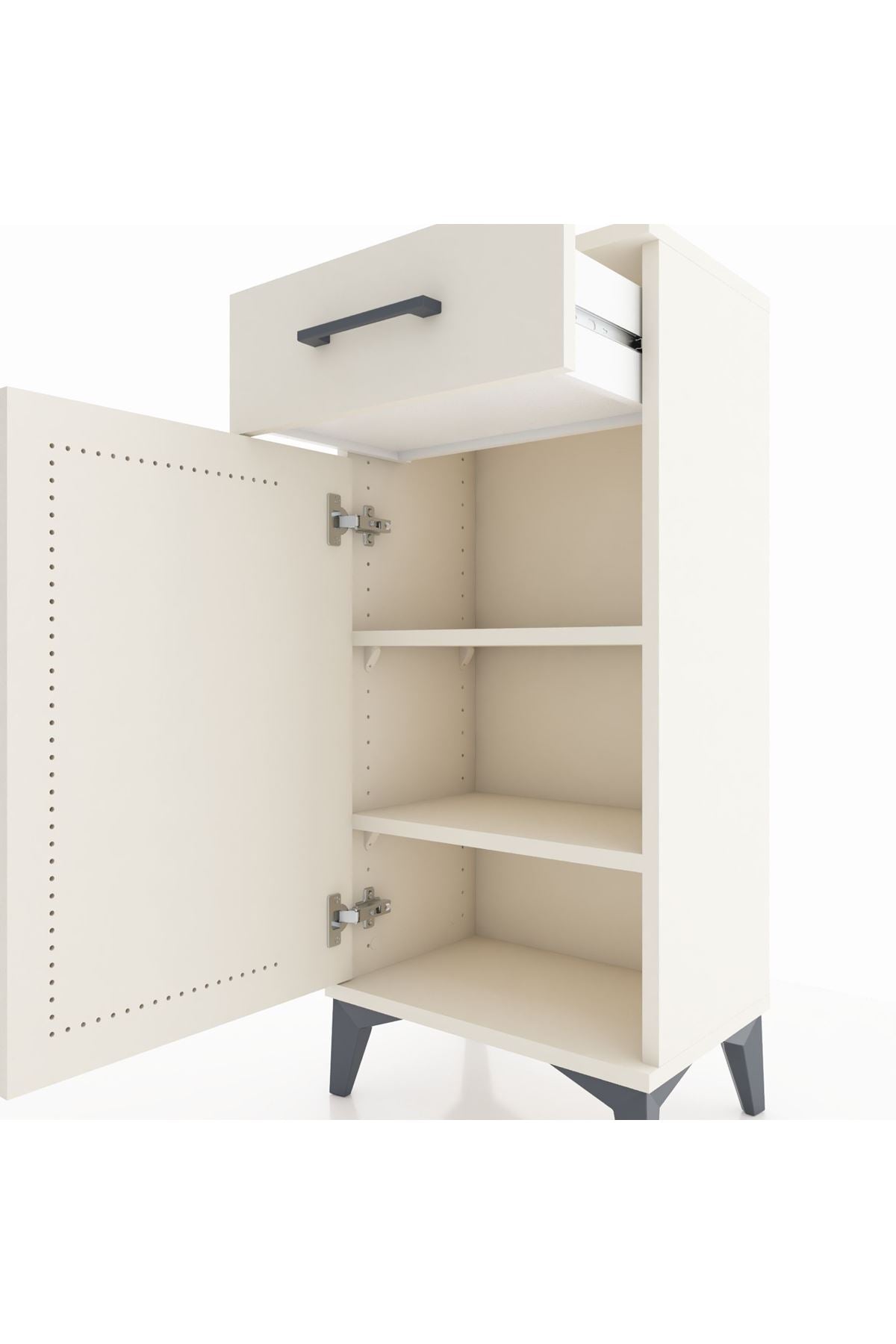 Arges Komodin 2 Raflı Tek Çekmeceli Tek Kapaklı 44x30x96 - S09M042V1A
