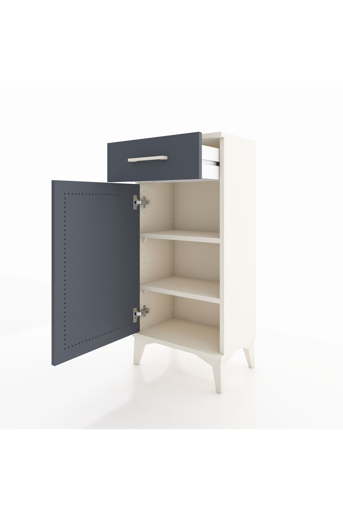 Arges Komodin 2 Raflı Tek Çekmeceli Tek Kapaklı 44x30x96 - S09M042V2A