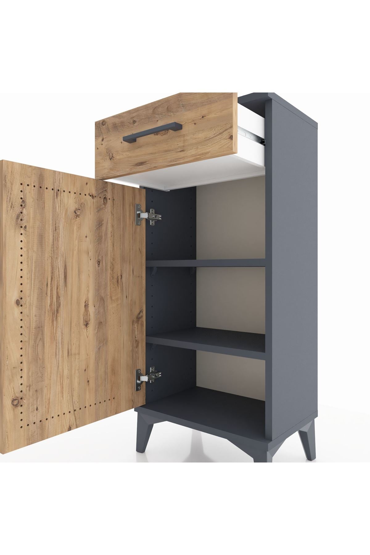 Arges Komodin 2 Raflı Tek Çekmeceli Tek Kapaklı 44x30x96 - S09M042V6A
