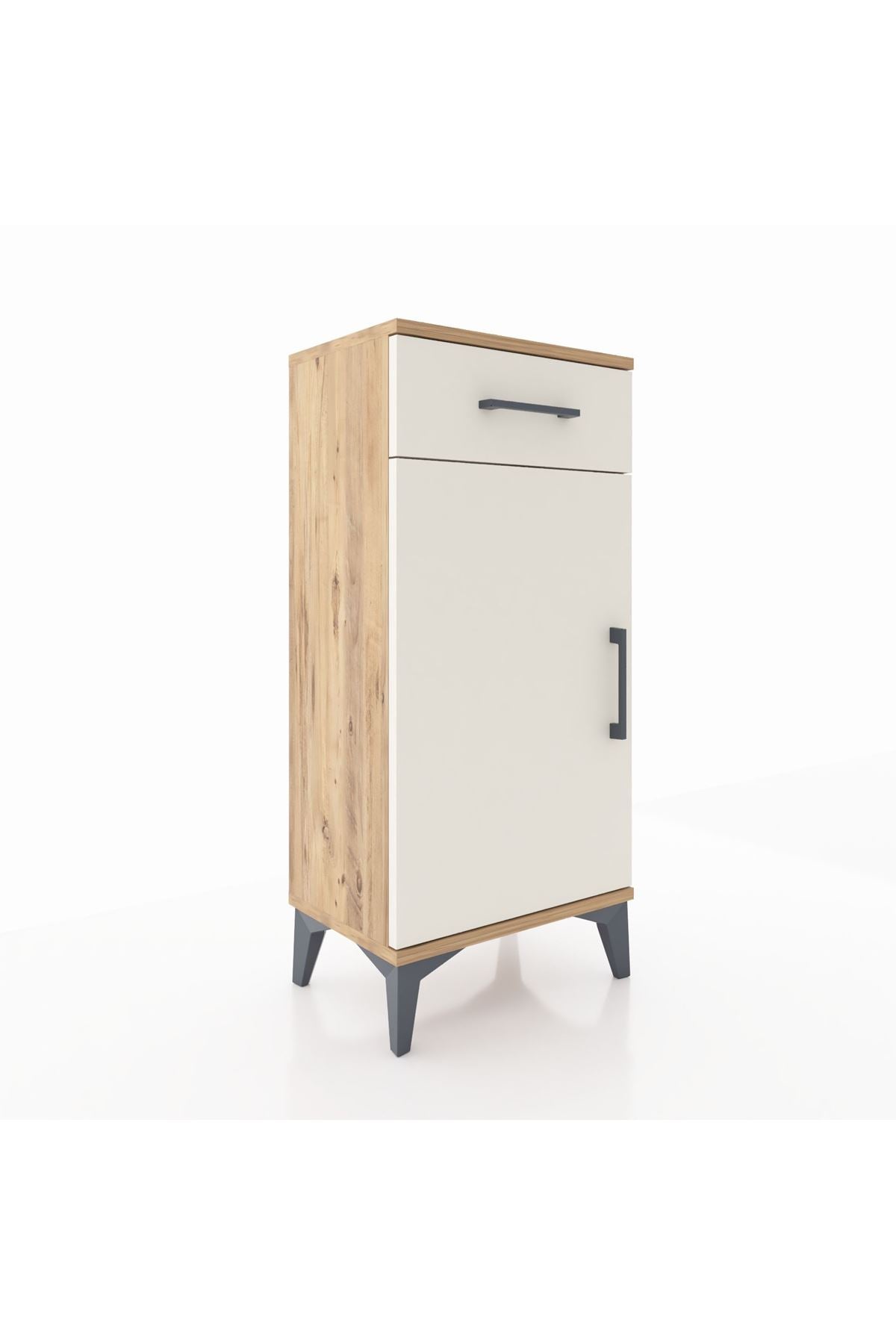Arges Komodin 2 Raflı Tek Çekmeceli Tek Kapaklı 44x30x96 - S09M042V7A