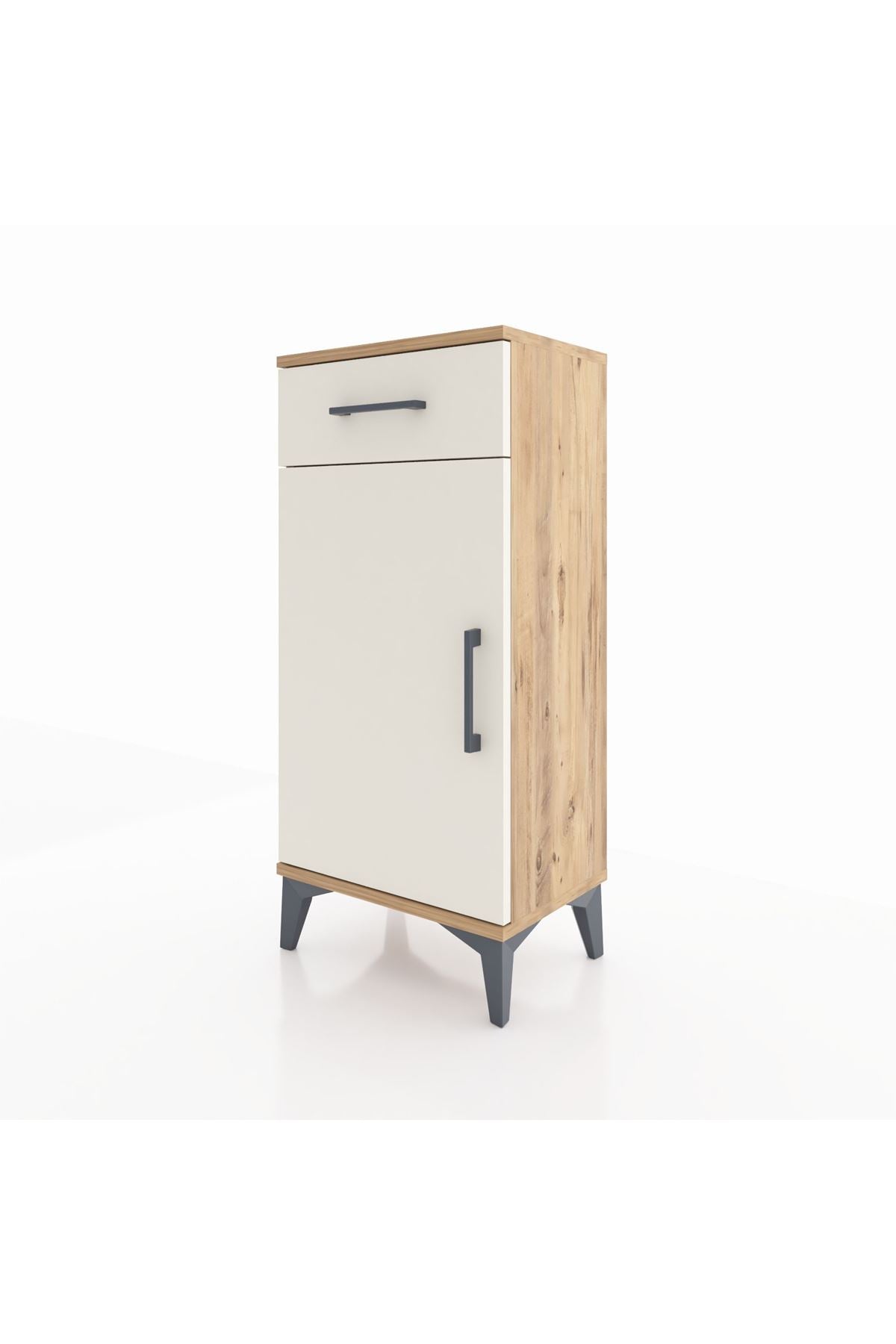 Arges Komodin 2 Raflı Tek Çekmeceli Tek Kapaklı 44x30x96 - S09M042V7A