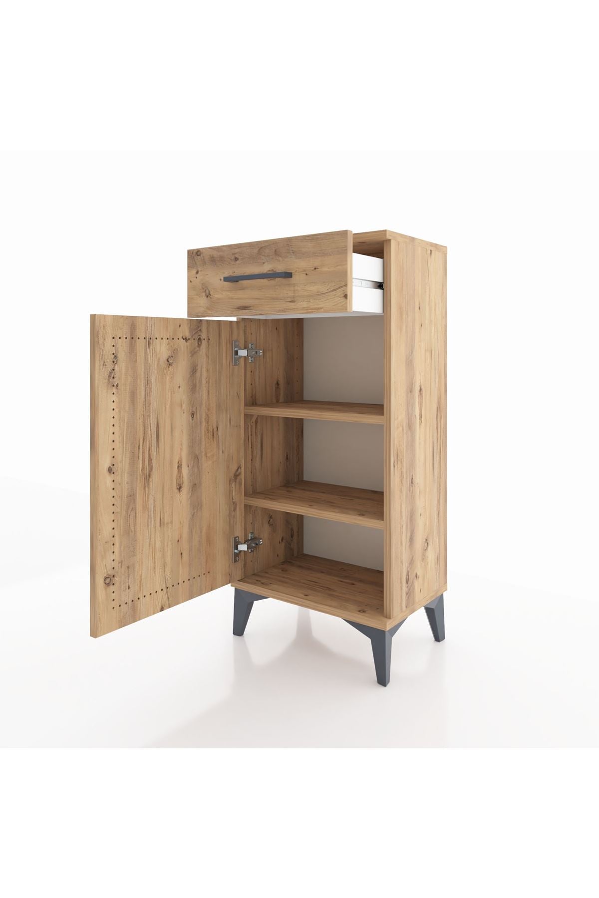 Arges Komodin 2 Raflı Tek Çekmeceli Tek Kapaklı 44x30x96 - S09M042V9A