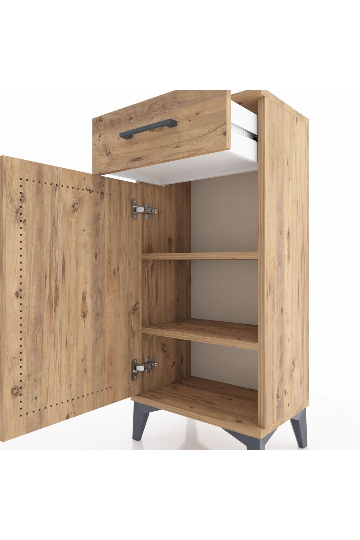 Arges Komodin 2 Raflı Tek Çekmeceli Tek Kapaklı 44x30x96 - S09M042V9A