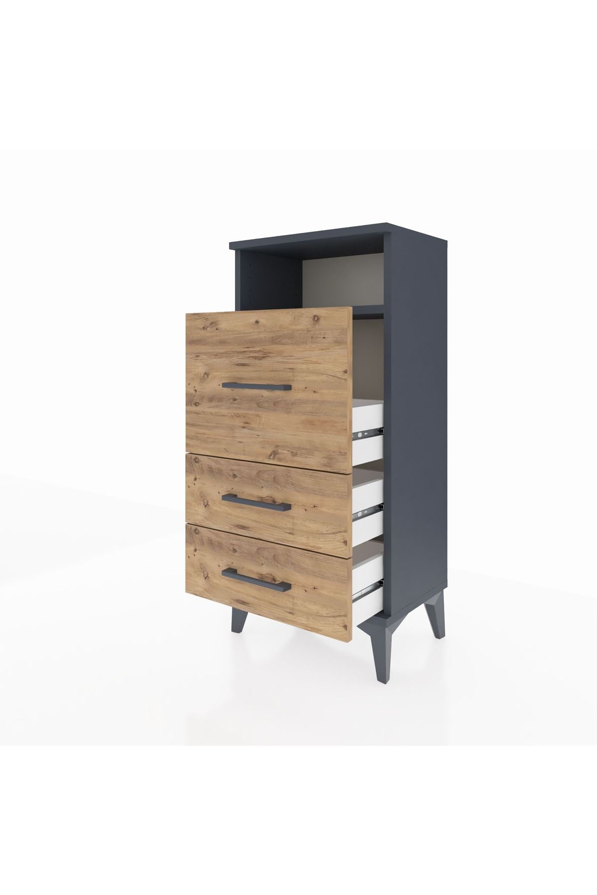 Arges Komodin Tek Raflı 3 Çekmeceli 44x30x96 - S09M009V6A