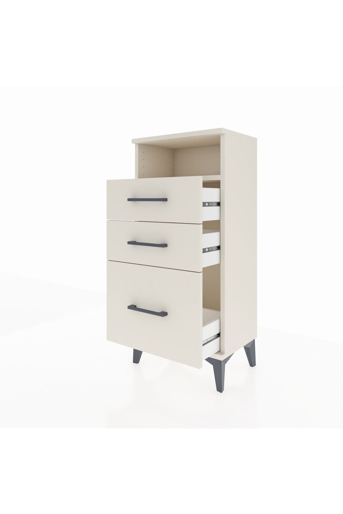 Arges Komodin Tek Raflı 3 Çekmeceli 44x30x96 - S09M010V1A