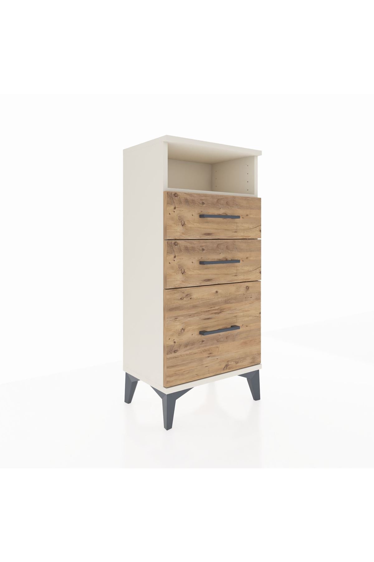Arges Komodin Tek Raflı 3 Çekmeceli 44x30x96 - S09M010V3A