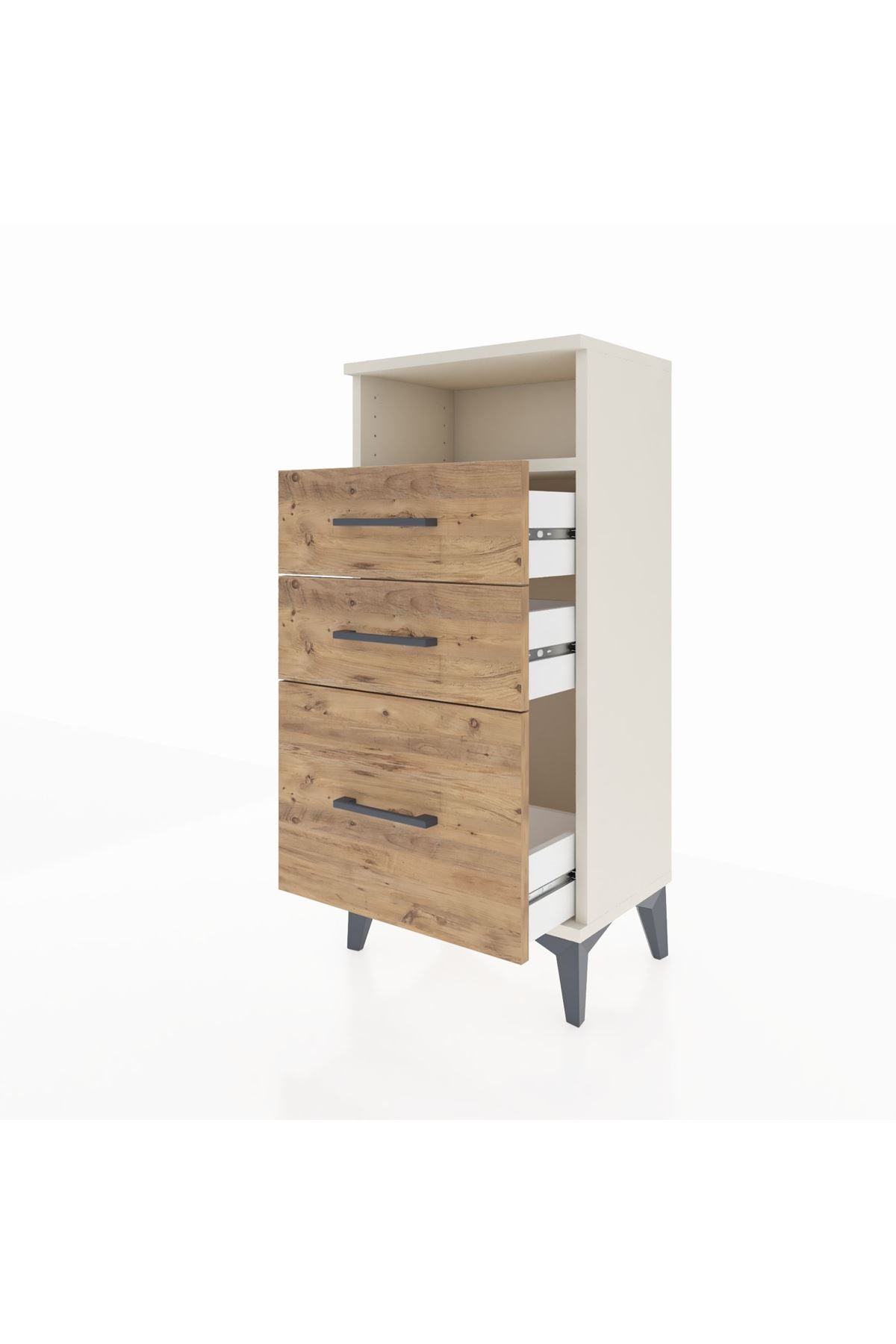 Arges Komodin Tek Raflı 3 Çekmeceli 44x30x96 - S09M010V3A