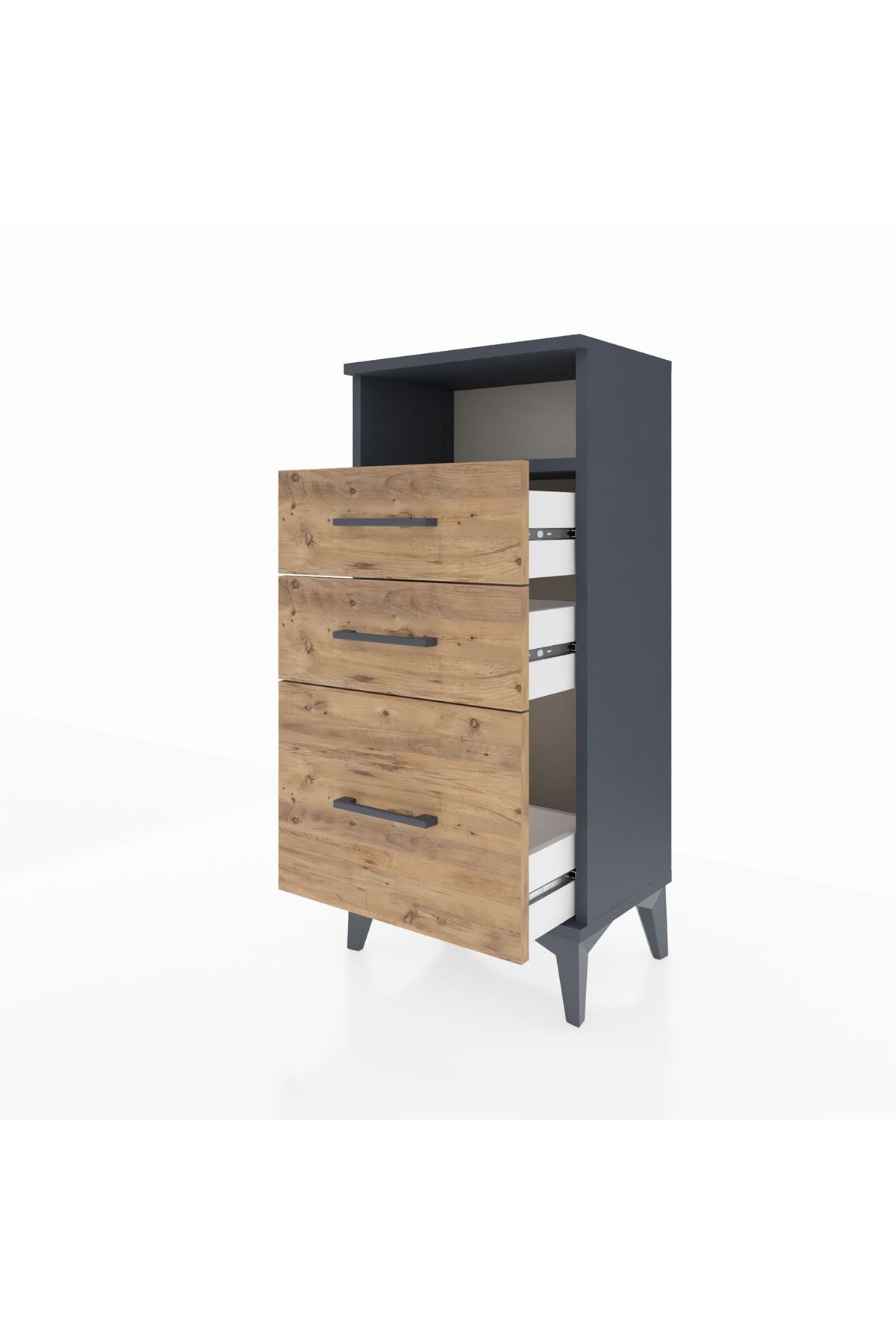 Arges Komodin Tek Raflı 3 Çekmeceli 44x30x96 - S09M010V6A