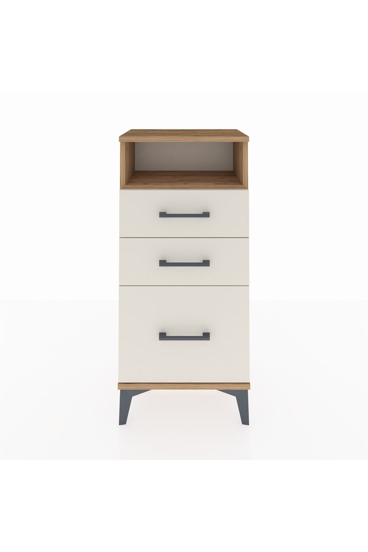 Arges Komodin Tek Raflı 3 Çekmeceli 44x30x96 - S09M010V7A