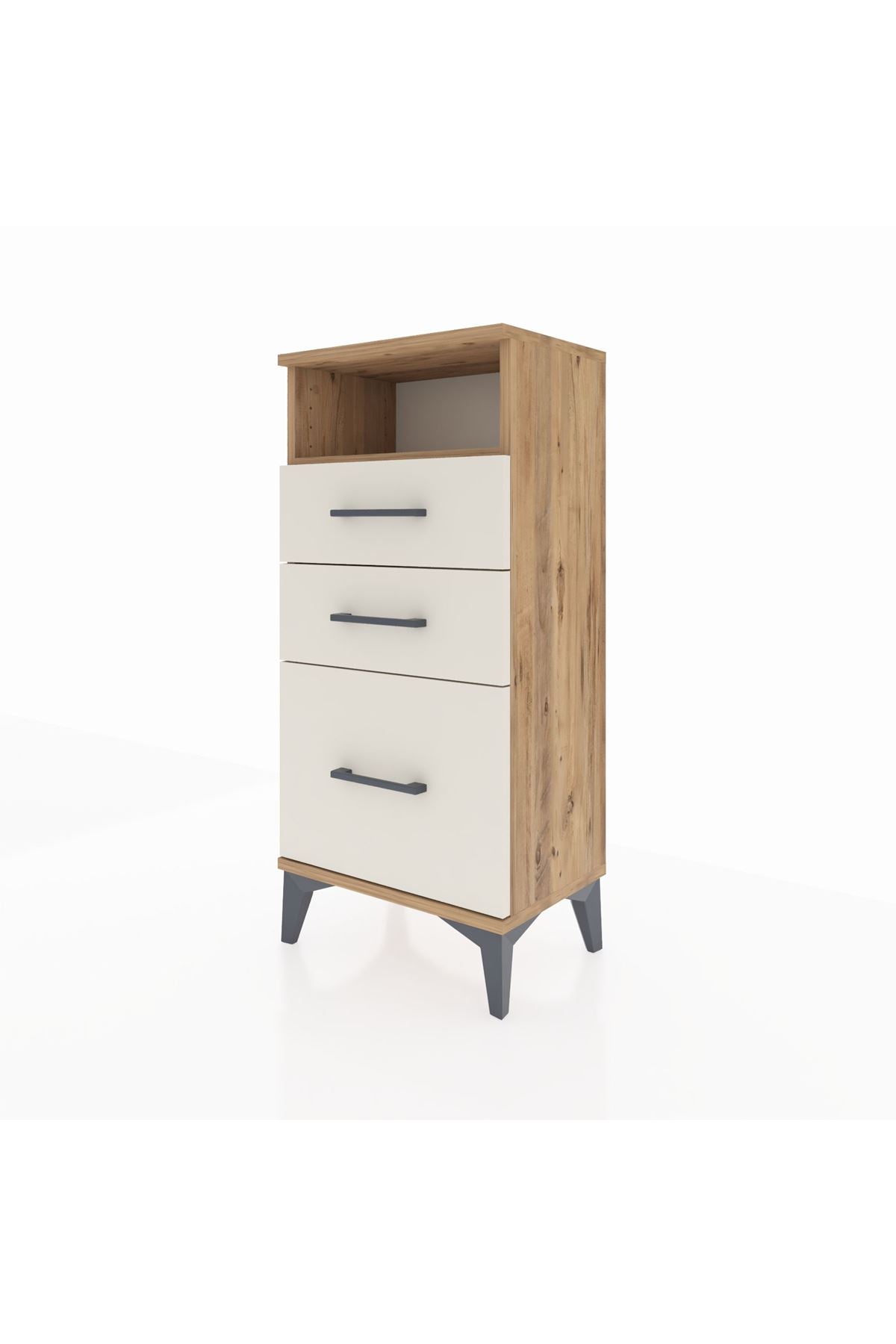 Arges Komodin Tek Raflı 3 Çekmeceli 44x30x96 - S09M010V7A