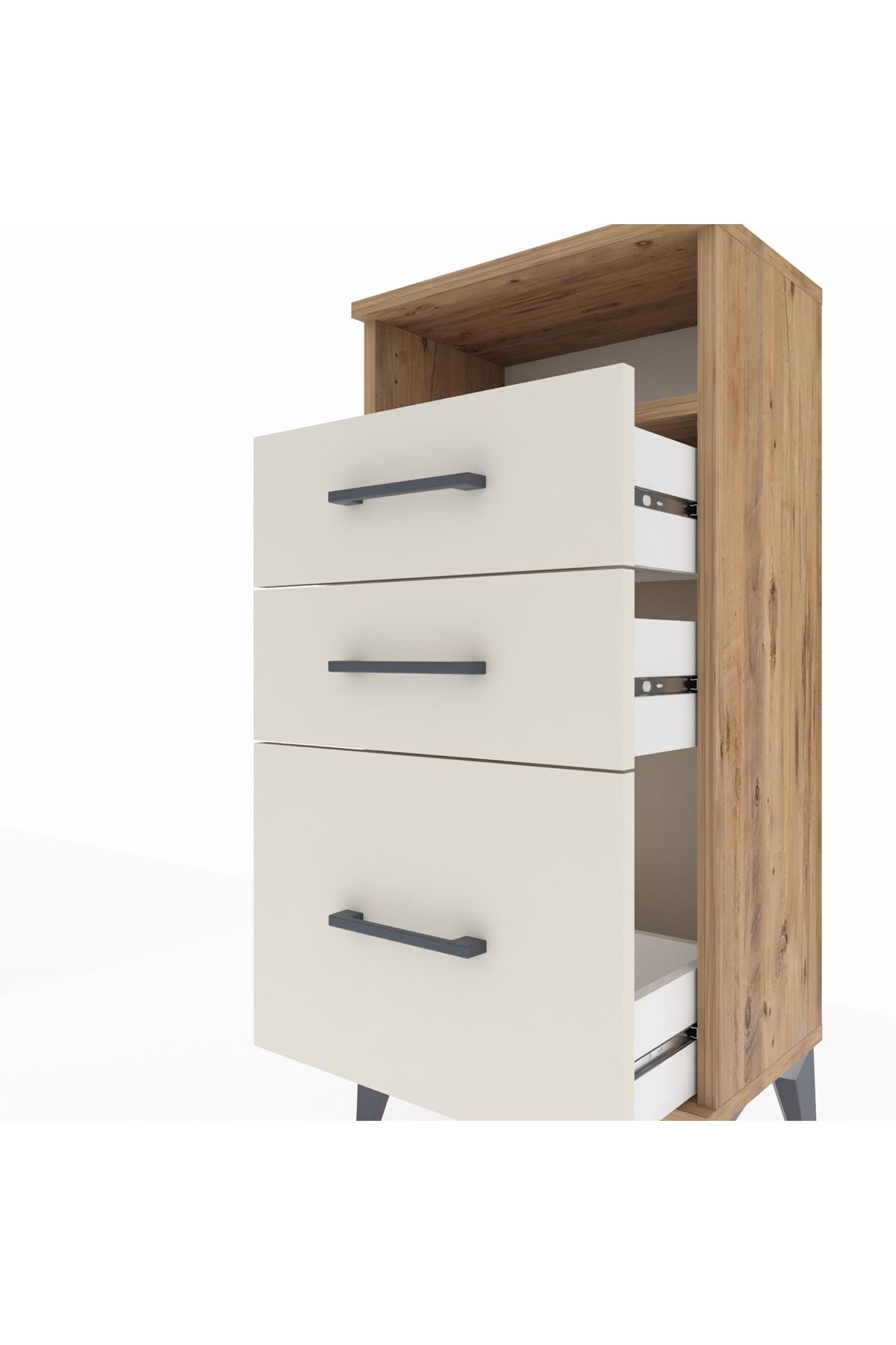 Arges Komodin Tek Raflı 3 Çekmeceli 44x30x96 - S09M010V7A