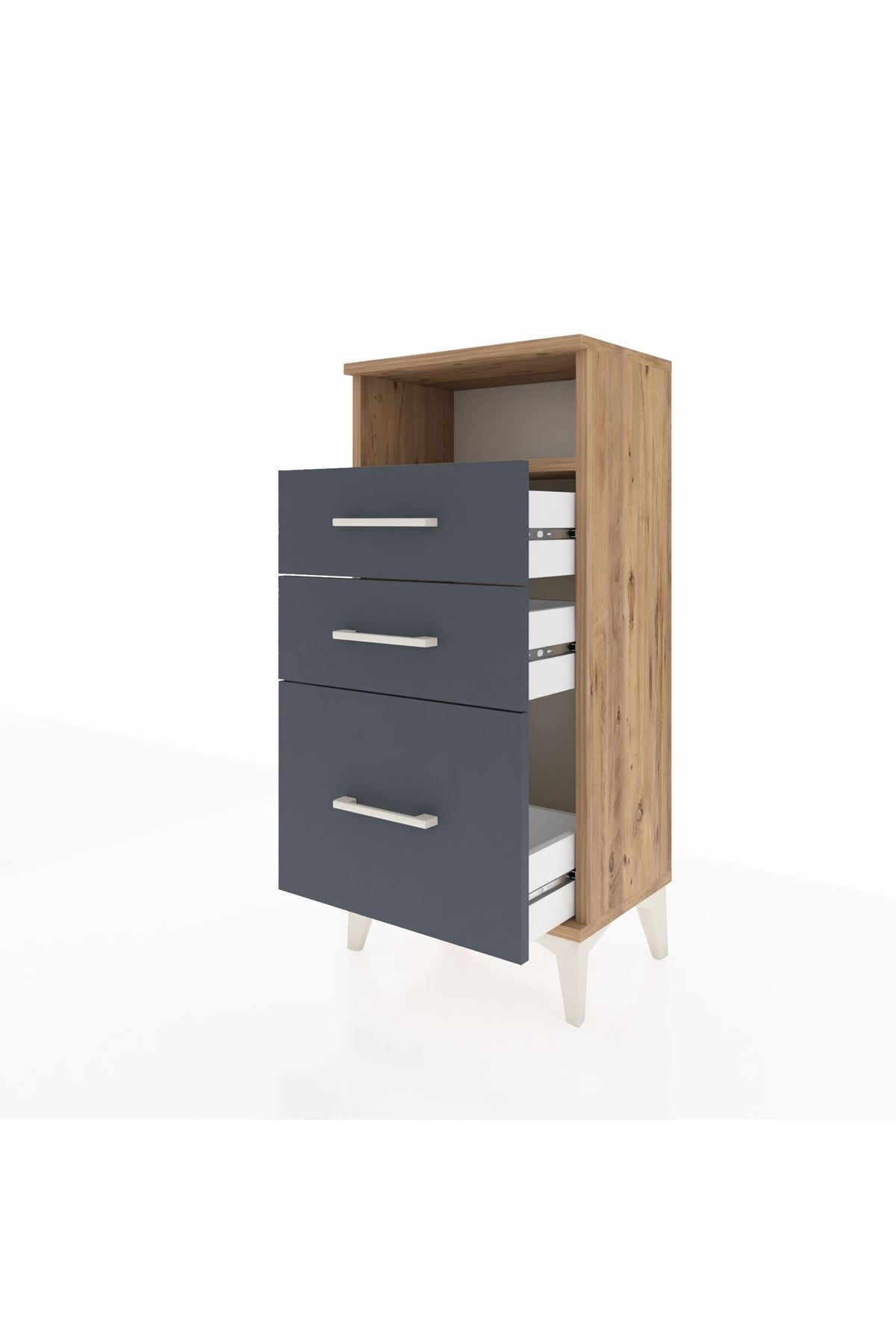 Arges Komodin Tek Raflı 3 Çekmeceli 44x30x96 - S09M010V8A