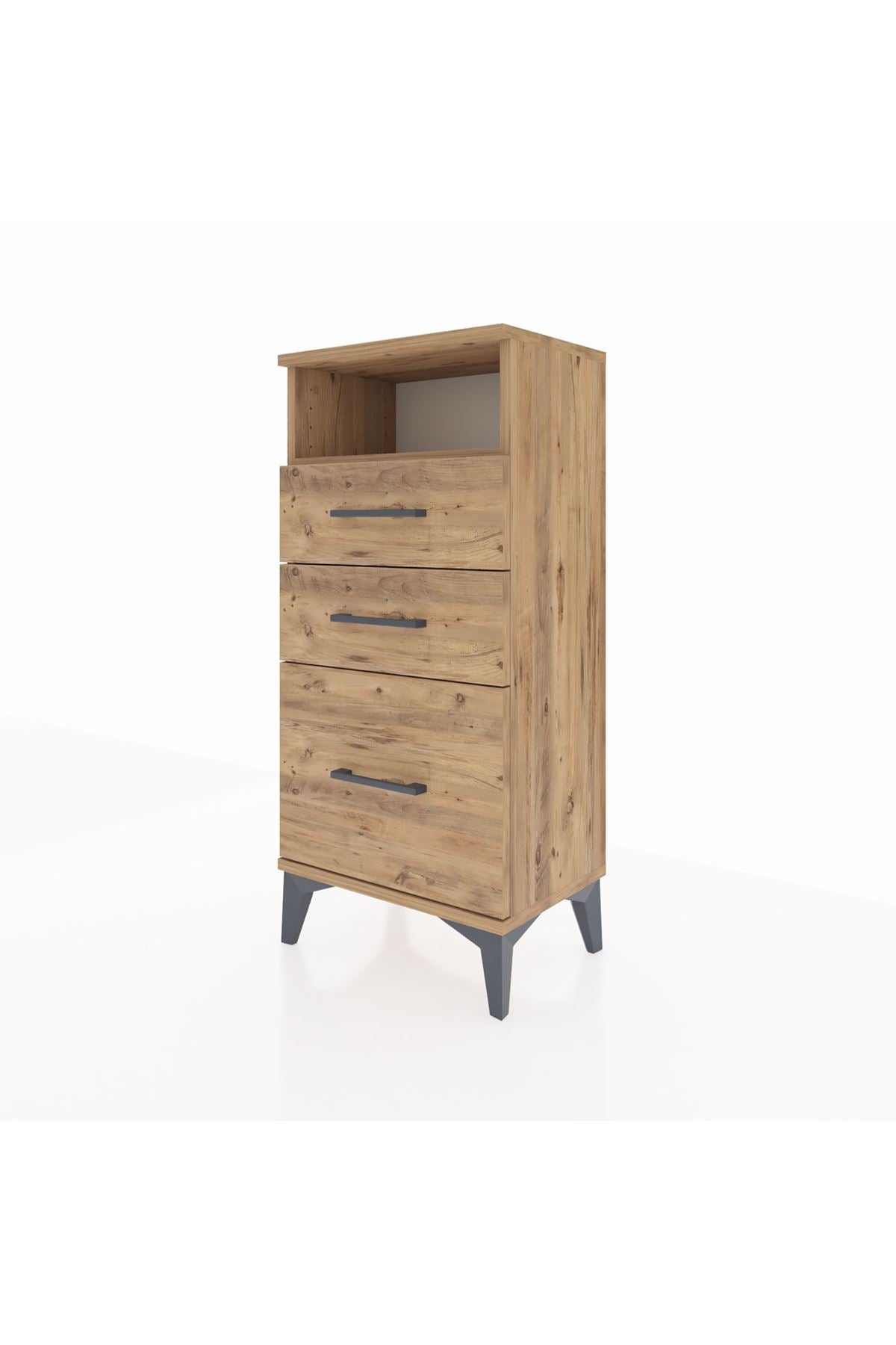 Arges Komodin Tek Raflı 3 Çekmeceli 44x30x96 - S09M010V9A