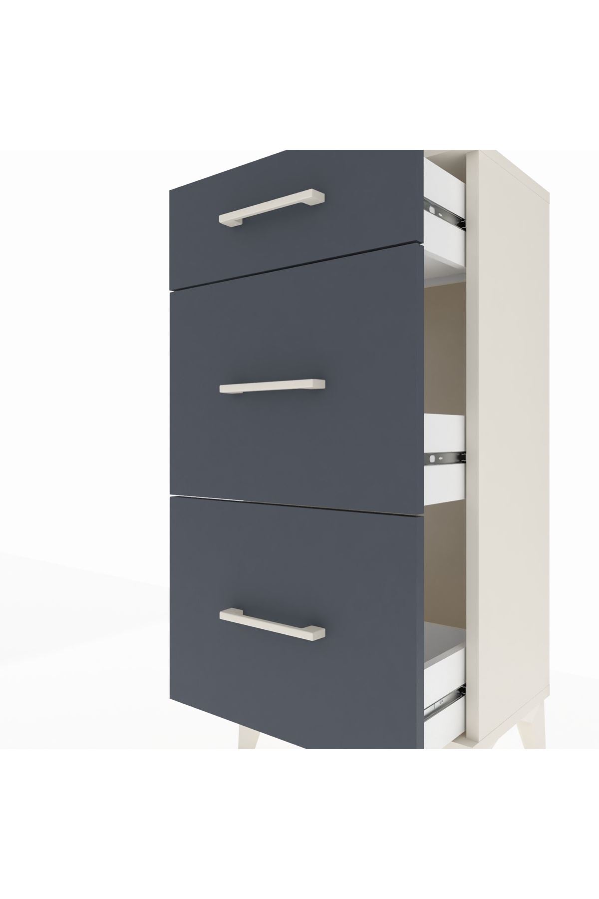 Arges Komodin 3 Çekmeceli 44x30x96 - S09M011V2A