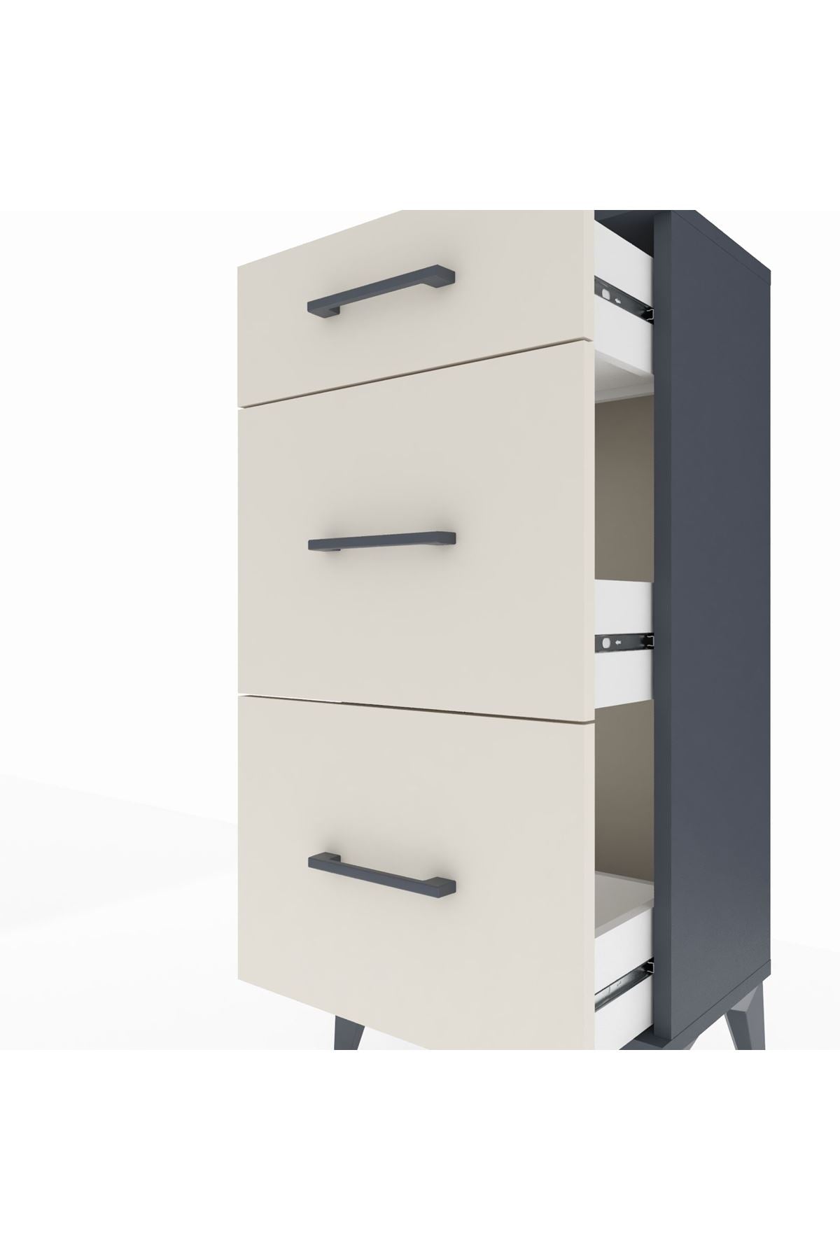 Arges Komodin 3 Çekmeceli 44x30x96 - S09M011V4A