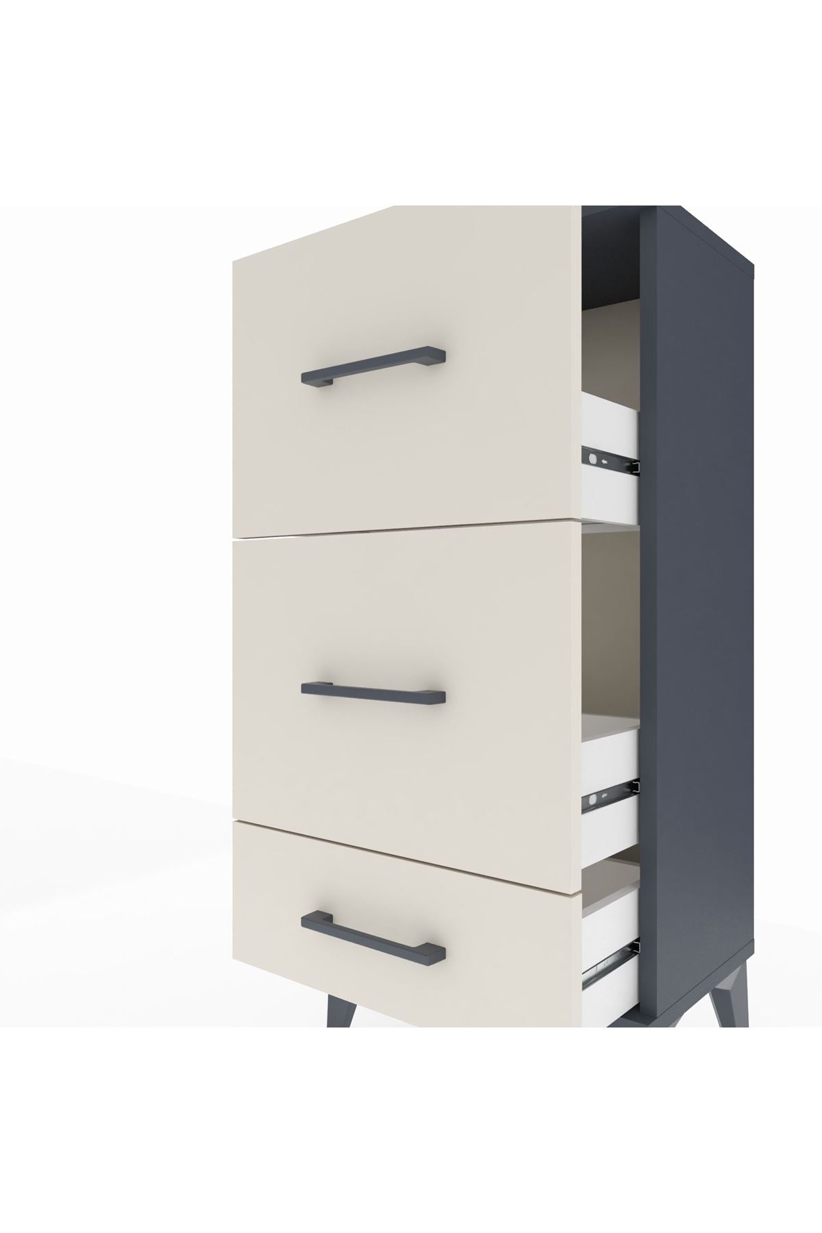 Arges Komodin 3 Çekmeceli 44x30x96 - S09M012V4A