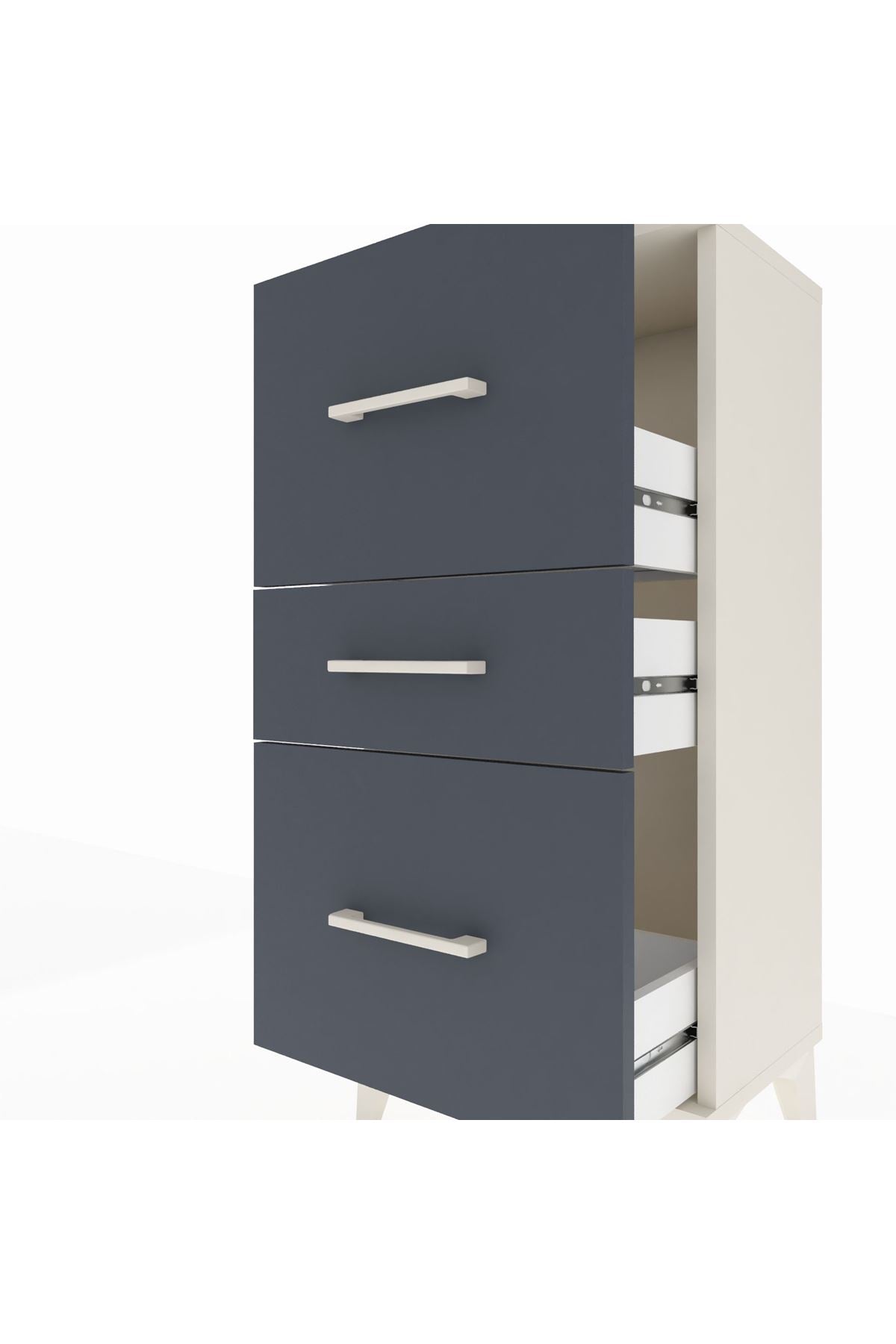 Arges Komodin 3 Çekmeceli 44x30x96 - S09M013V2A