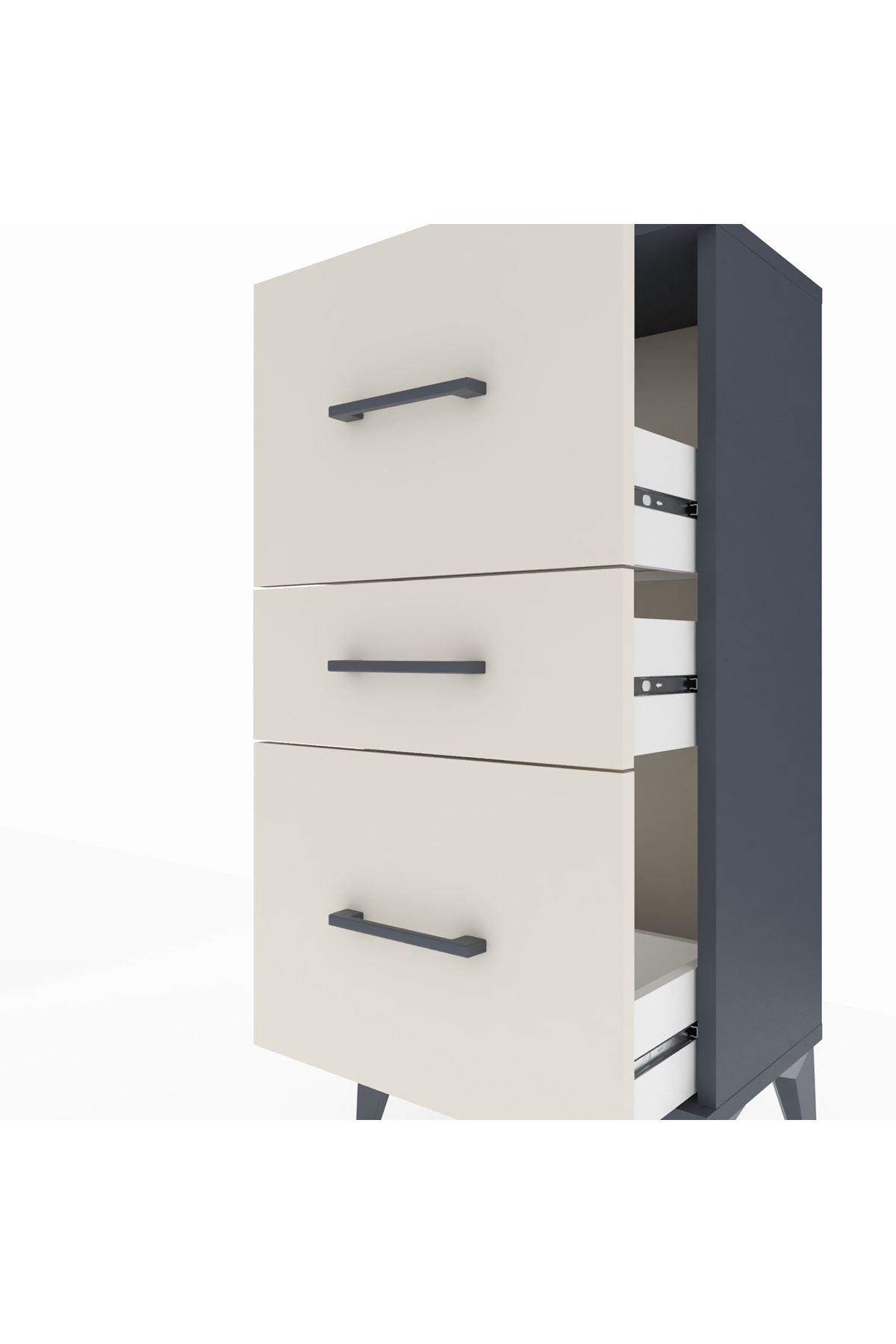 Arges Komodin 3 Çekmeceli 44x30x96 - S09M013V4A