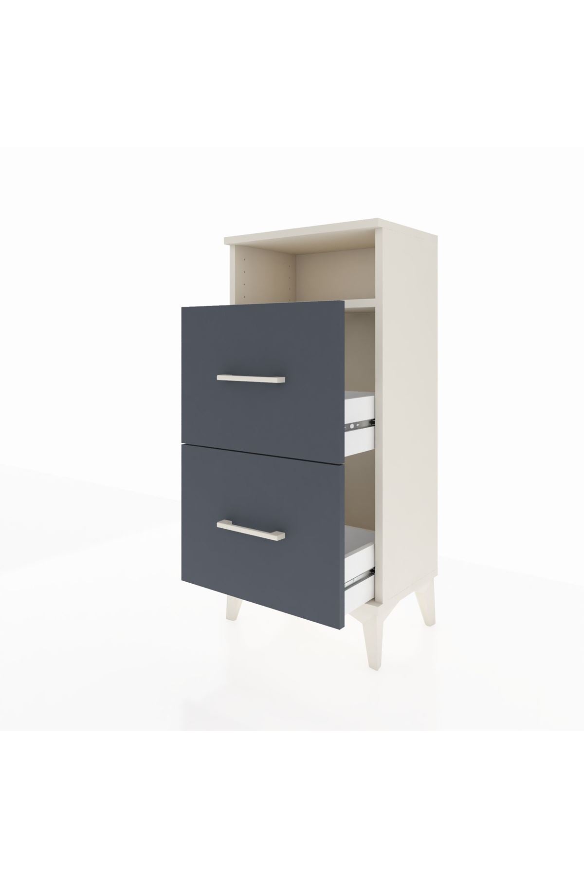 Arges Komodin Tek Raflı 2 Çekmeceli 44x30x96 - S09M014V2A