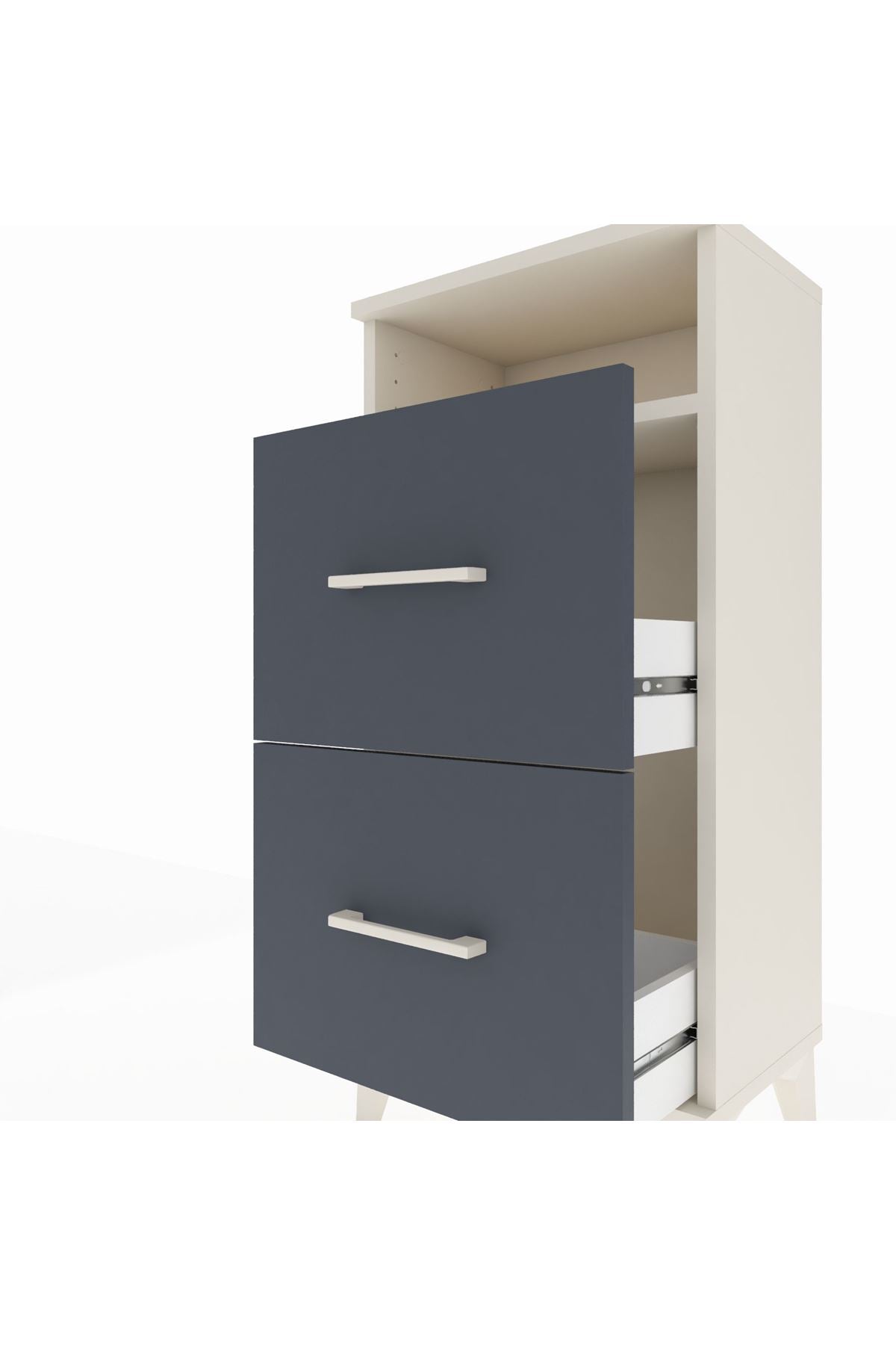 Arges Komodin Tek Raflı 2 Çekmeceli 44x30x96 - S09M014V2A
