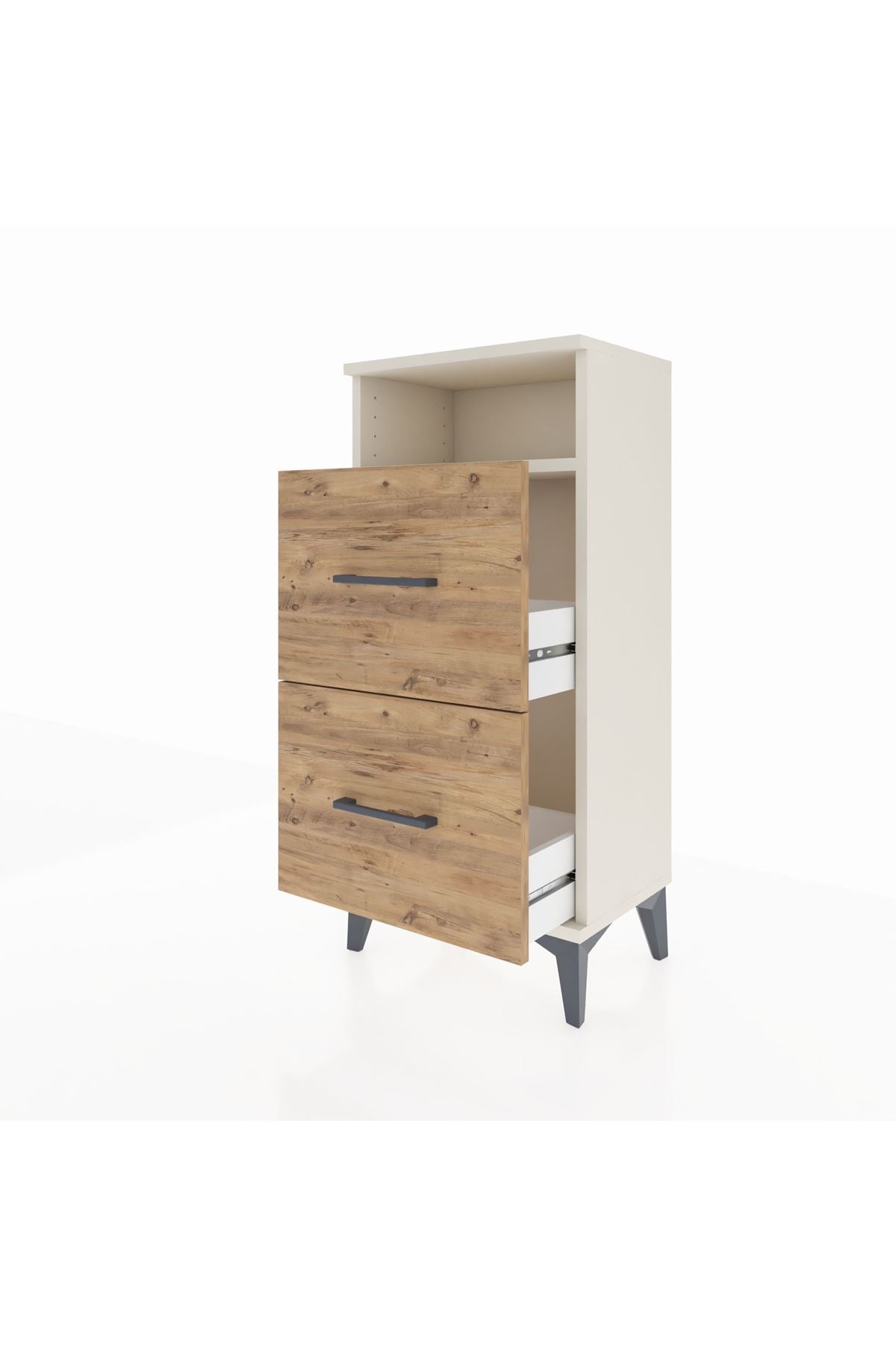 Arges Komodin Tek Raflı 2 Çekmeceli 44x30x96 - S09M014V3A