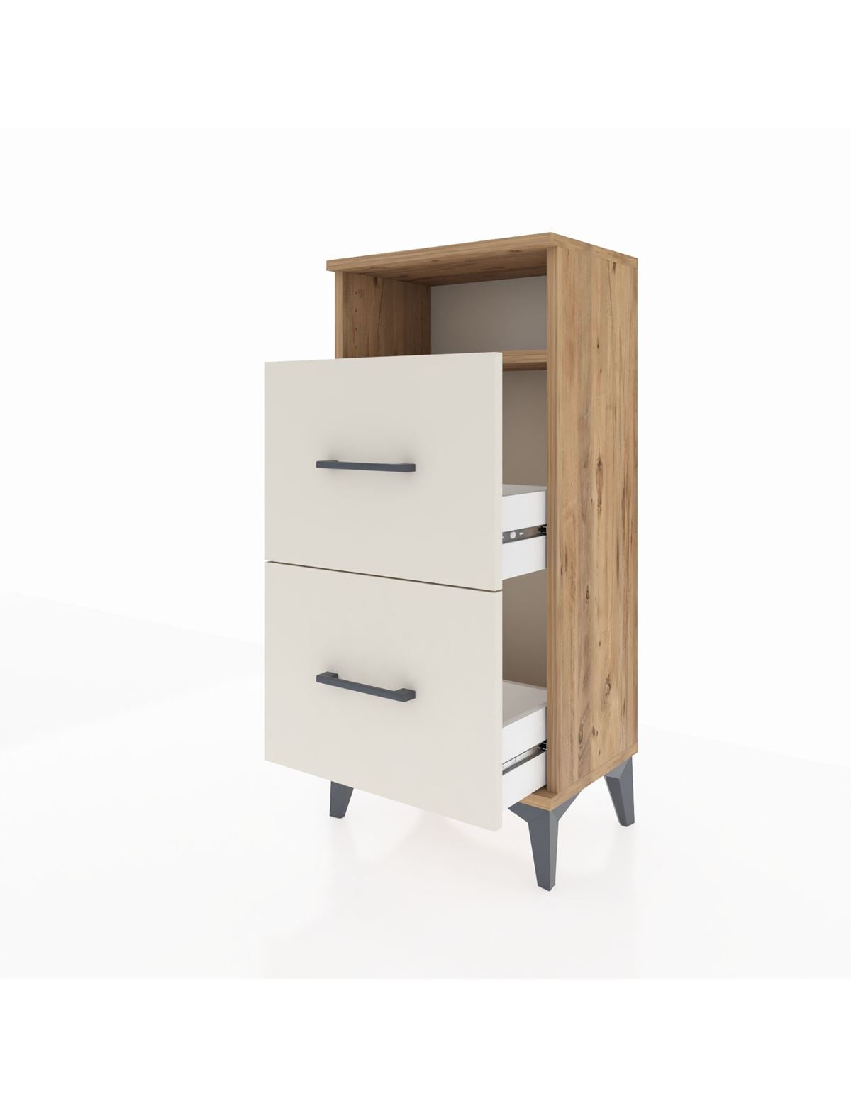 Arges Komodin Tek Raflı 2 Çekmeceli 44x30x96 - S09M014V7A