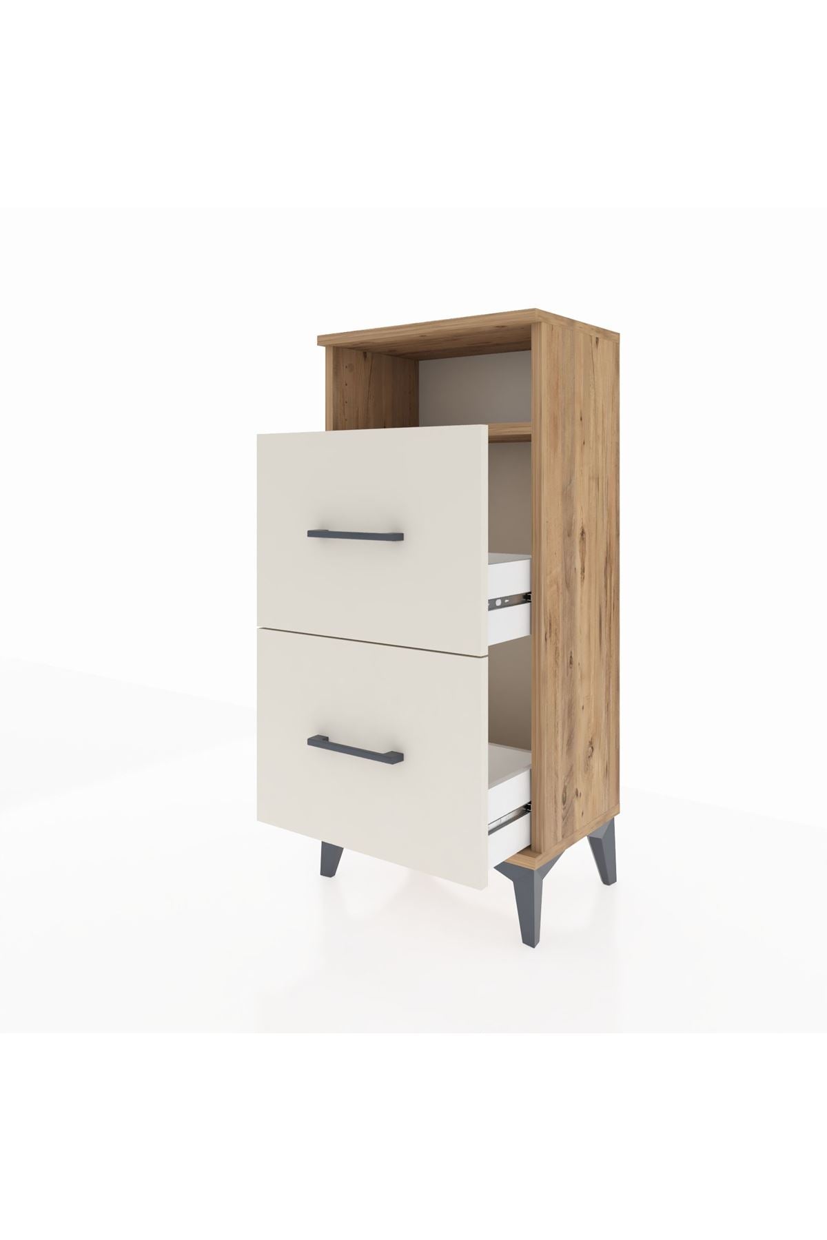Arges Komodin Tek Raflı 2 Çekmeceli 44x30x96 - S09M014V7A