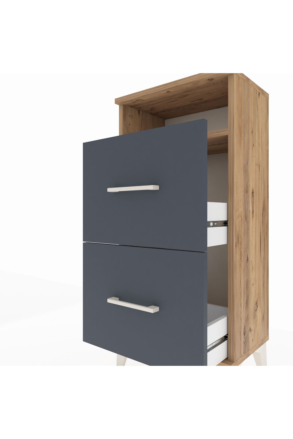 Arges Komodin Tek Raflı 2 Çekmeceli 44x30x96 - S09M014V8A