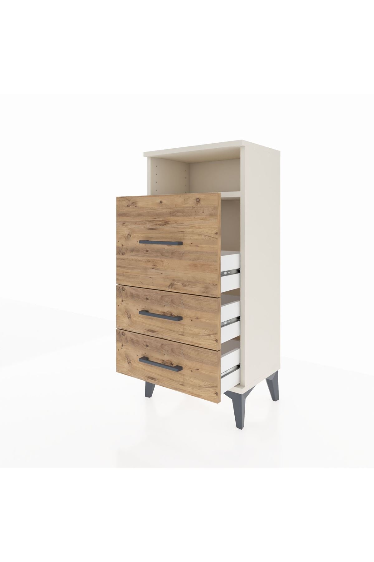 Arges Komodin Tek Raflı 3 Çekmeceli 44x30x96 - S09M016V3A