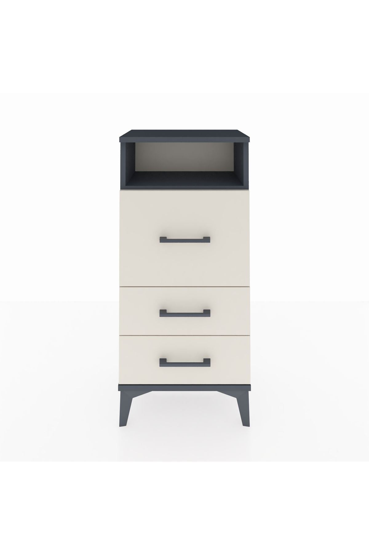 Arges Komodin Tek Raflı 3 Çekmeceli 44x30x96 - S09M016V4A
