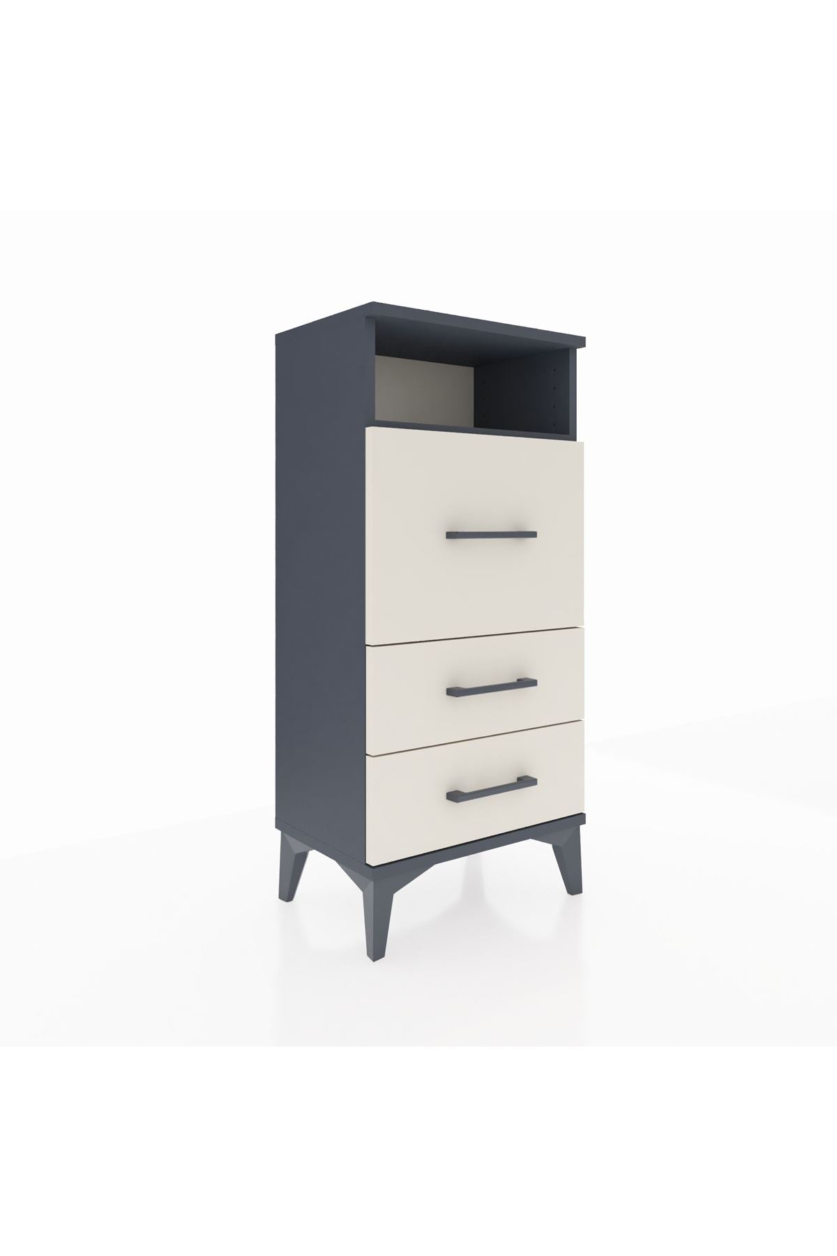 Arges Komodin Tek Raflı 3 Çekmeceli 44x30x96 - S09M016V4A