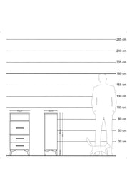 Arges Komodin Tek Raflı 3 Çekmeceli 44x30x96 - S09M016V5A