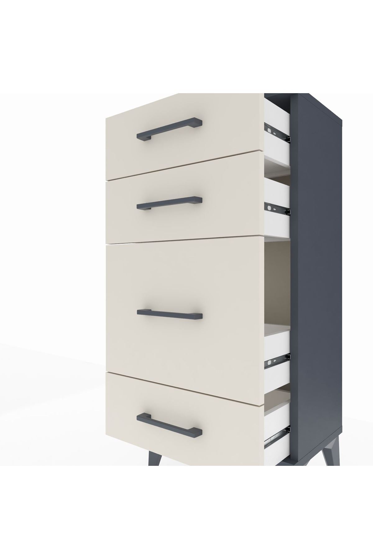 Arges Komodin 4 Çekmeceli 44x30x96 - S09M017V4A